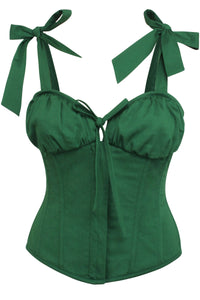 Corset Story SC-029 Daphne Heritage Green Cotton Corset Top With Straps