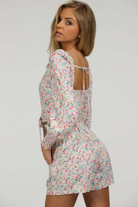 Corset Story SC-052 Blossom Ditsy Viscose Cropped Corset Top with Elasticated Back
