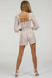 Corset Story SC-052 Blossom Ditsy Viscose Cropped Corset Top with Elasticated Back