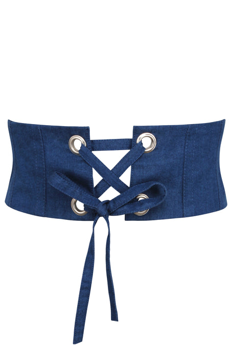 Violet Blue Chambray Corset Style Belt (UK)