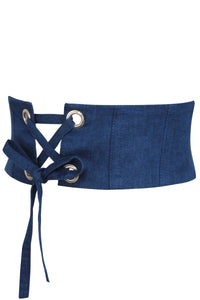 Violet Blue Chambray Corset Style Belt (UK)