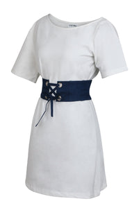 Violet Blue Chambray Corset Style Belt (UK)