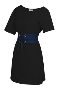 Violet Blue Chambray Corset Style Belt (UK)
