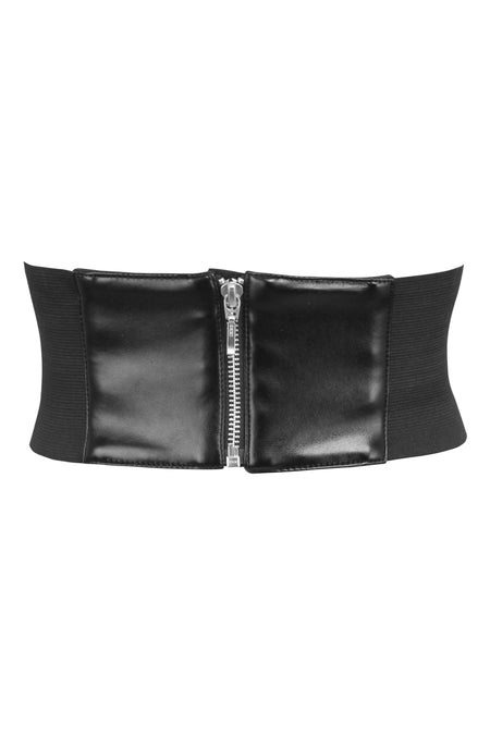 Gothic Black Faux Leather Corset Inspired Belt (UK)