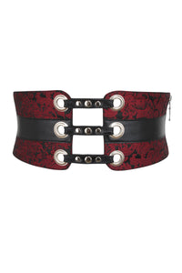 Maroon Brocade Corset Inspired Belt (UK)