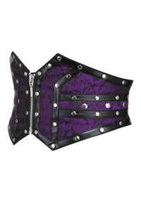 Purple Studded Brocade & PVC Corset Inspired Belt (UK)