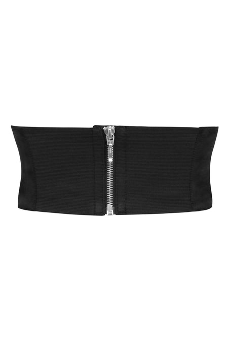 Purple Brocade & PVC Corset Inspired Belt withZip & Front Cord (UK)