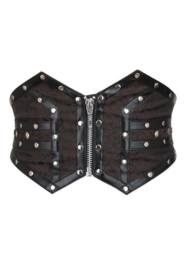 Brown Brocade Steampunk & PVC Corset Belt