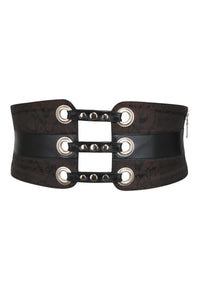 Brown Brocade Steampunk & PVC Corset Belt (UK)