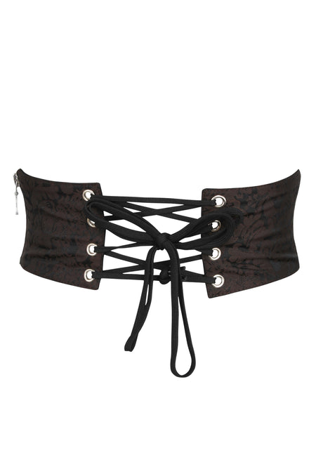 Brown Brocade Steampunk & PVC Corset Belt (UK)