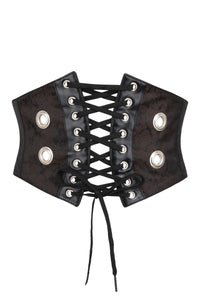 Brown Brocade Steampunk Waspie Inspired Belt (UK)
