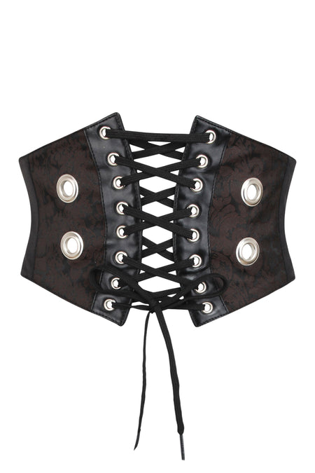 Brown Brocade Steampunk Waspie Inspired Belt (UK)
