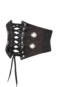 Brown Brocade Steampunk Waspie Inspired Belt (UK)
