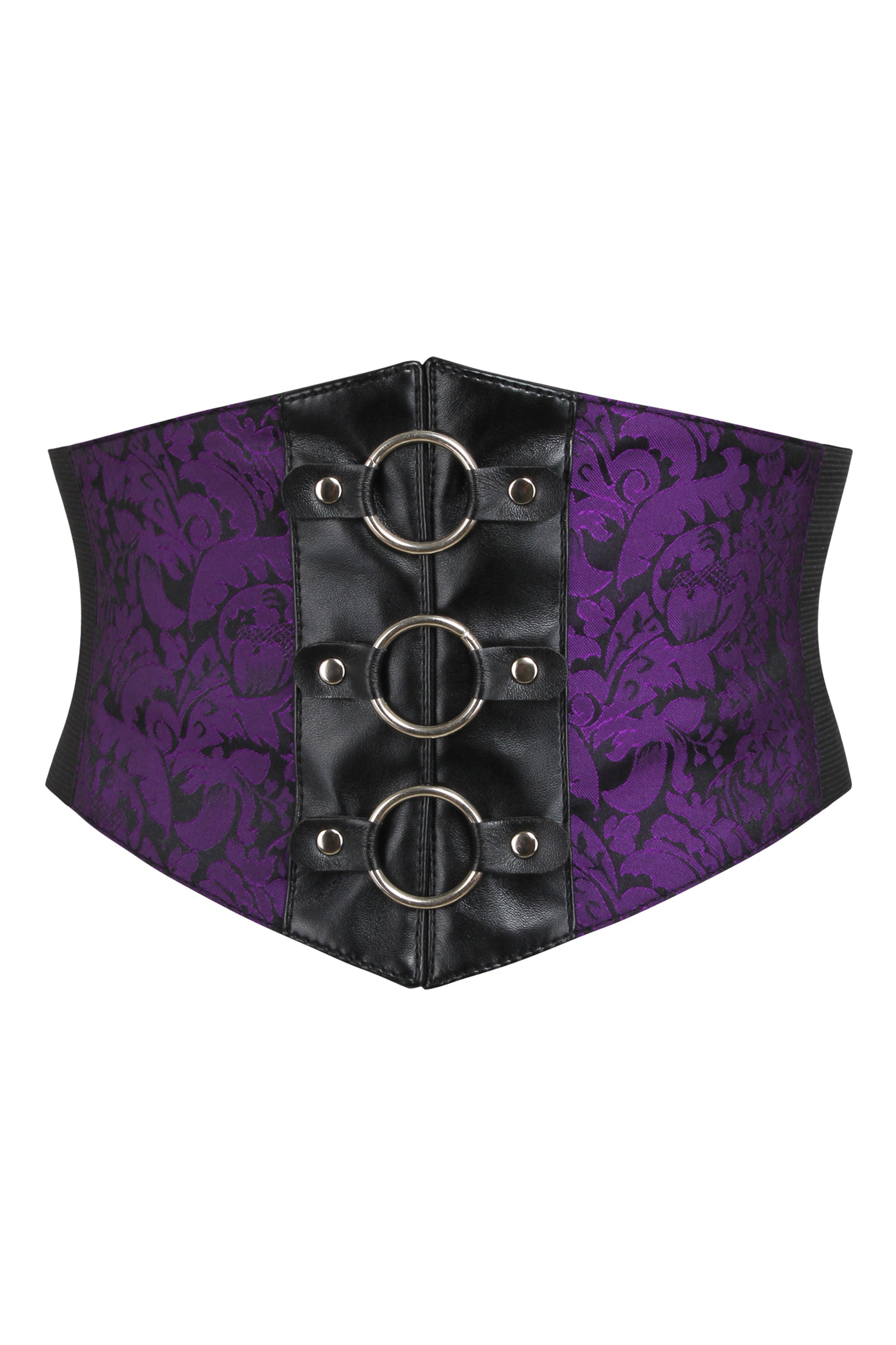 Gothic Purple Brocade Waspie Inspired Belt - Main Image