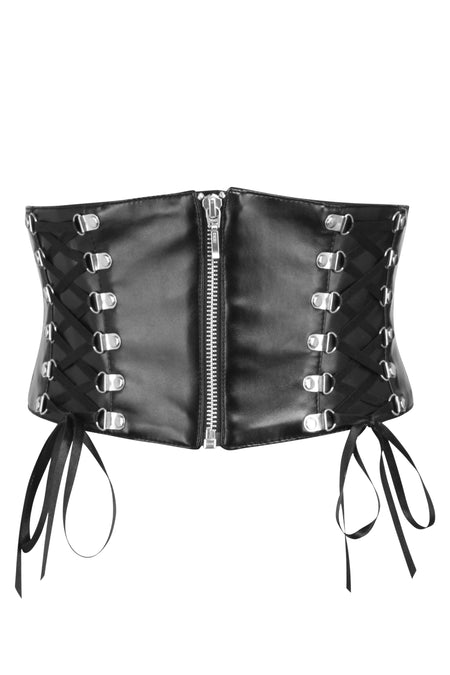 KIWI RATA Women's Punk Rock Faux Leather Buckle-up Corset Bustier Basque  with G-string : : Clothing, Shoes & Accessories