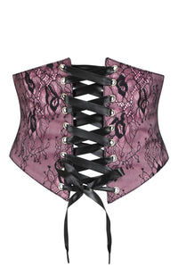 Pink & Black Lace Overlay Corset Belt (UK)
