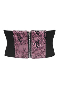 Pink & Black Lace Overlay Corset Belt (UK)