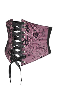 Pink & Black Lace Overlay Corset Belt (UK)