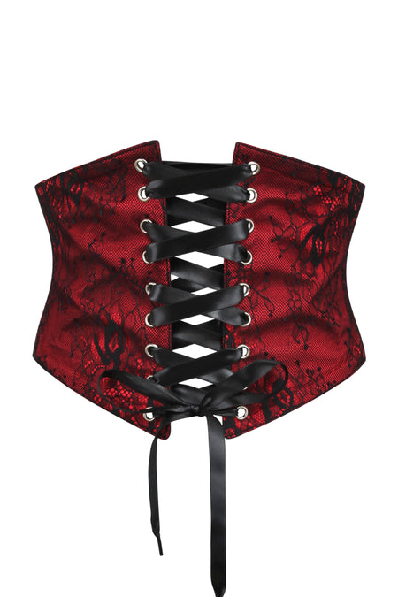Red Lace Overlay Corset Inspired Belt (UK)