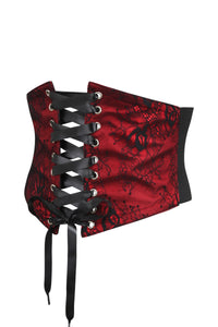Red Lace Overlay Corset Inspired Belt (UK)