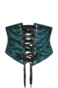 Turquoise Satin & Lace Overlay Corset Inspired Belt (UK)