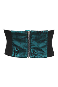 Turquoise Satin & Lace Overlay Corset Inspired Belt (UK)