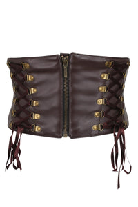 Brown PVC Steampunk Corset Inspired Belt (UK)