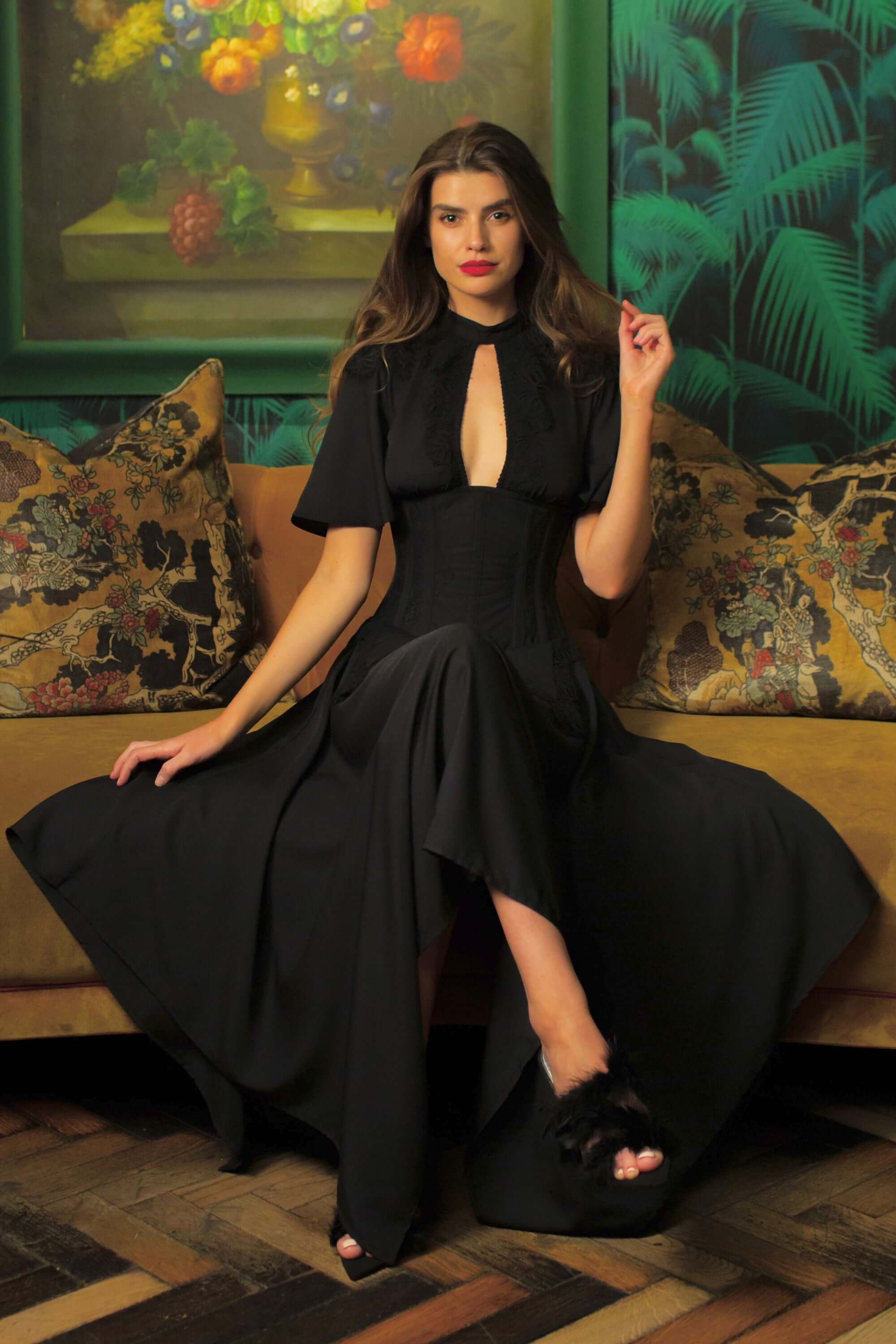 corset story dresses Black Corseted Dress with Lace Detail around 220g/gram Men's US Size:7 TORY Bohemian Dress for Women