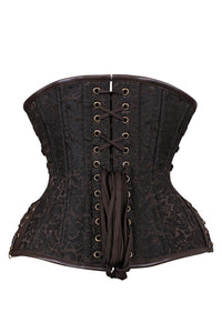 Dark Brown Steampunk Waist Cincher with Buckles & Swing Clasps