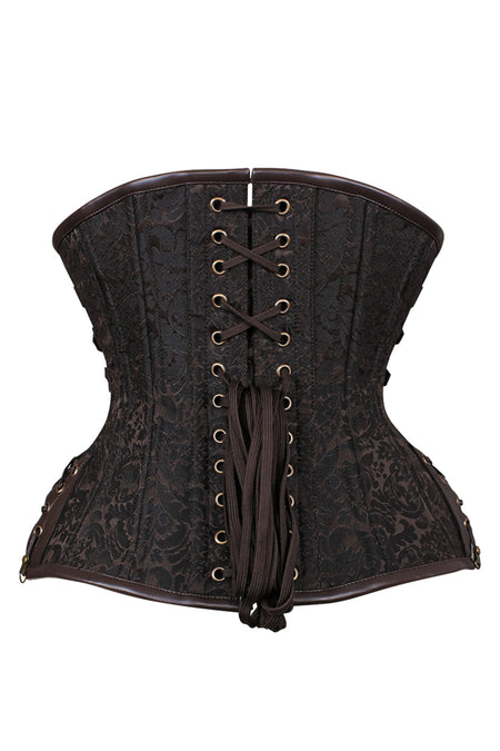 Dark Brown Steampunk Waist Cincher with Buckles & Swing Clasps