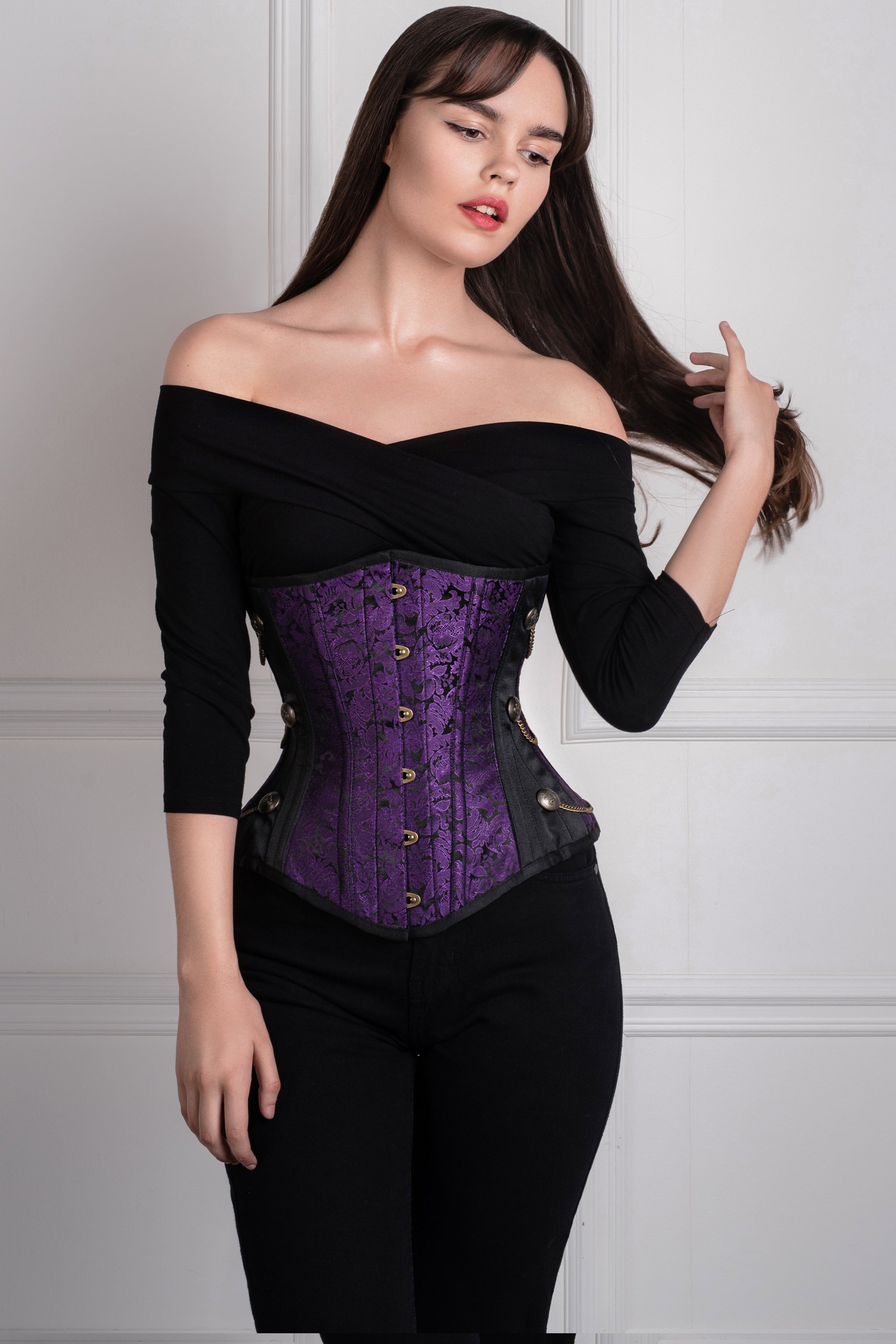 black and purple corset dress Steampunk Longline Underbust 106.1k Likes, 762 Comments Bridesmaid colour:Blue Corset bodice with lace