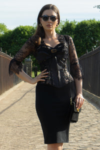Corset Story WTS832 Steampunk Buckled Corset with separate Lace Bolero