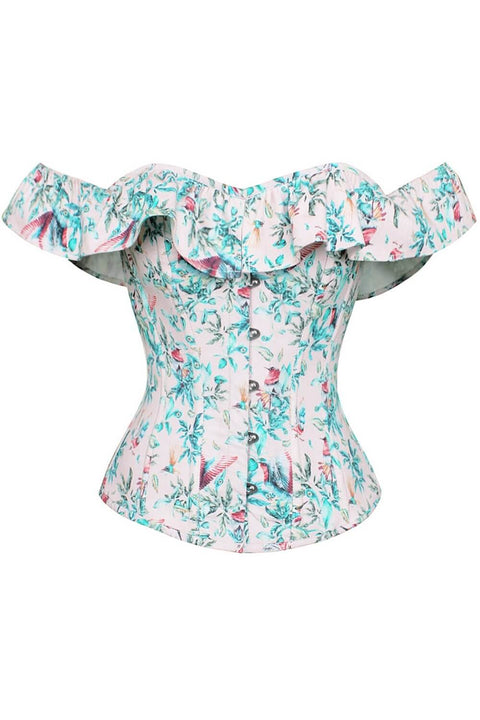 Birds Of Paradise Cold Shoulder Cotton Corset Top