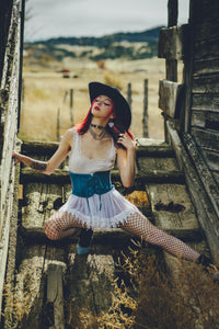 Steel Boned Denim Corset Inspired Belt (UK)