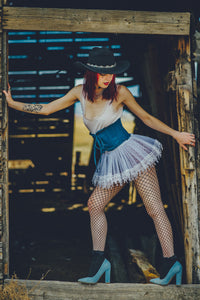 Steel Boned Denim Corset Inspired Belt (UK)