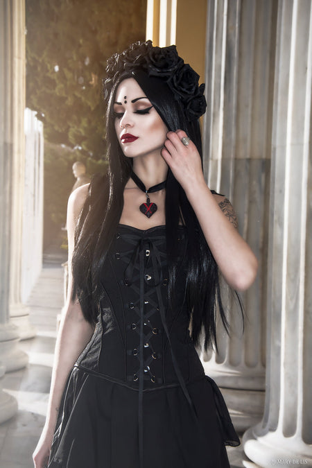 Stylish gothic corset designed by PorcelainPanic: overbust