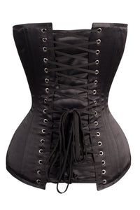 Corset Story WT-122 Long Line Black Satin Expert Waist Training Overbust Corset