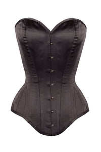 Corset Story WT-122 Long Line Black Satin Expert Waist Training Overbust Corset