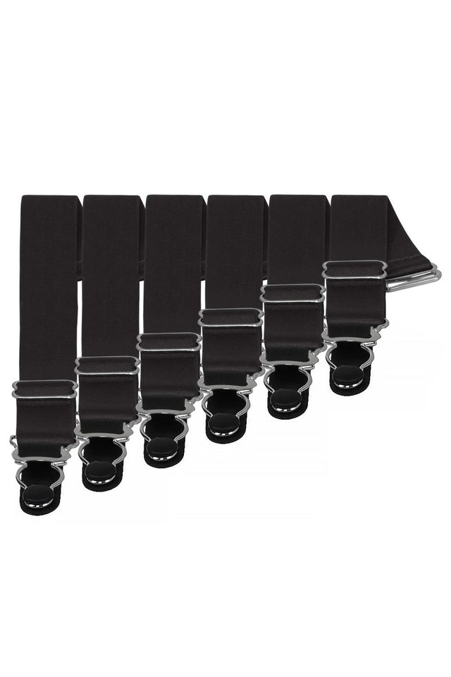 6 x Steel Suspender Clips In Black