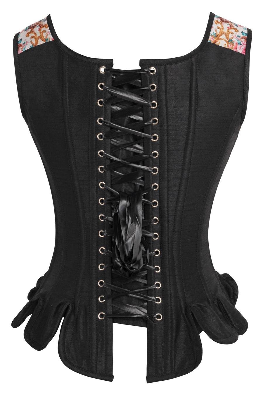 Black Corset Shirt With Puff Sleeves