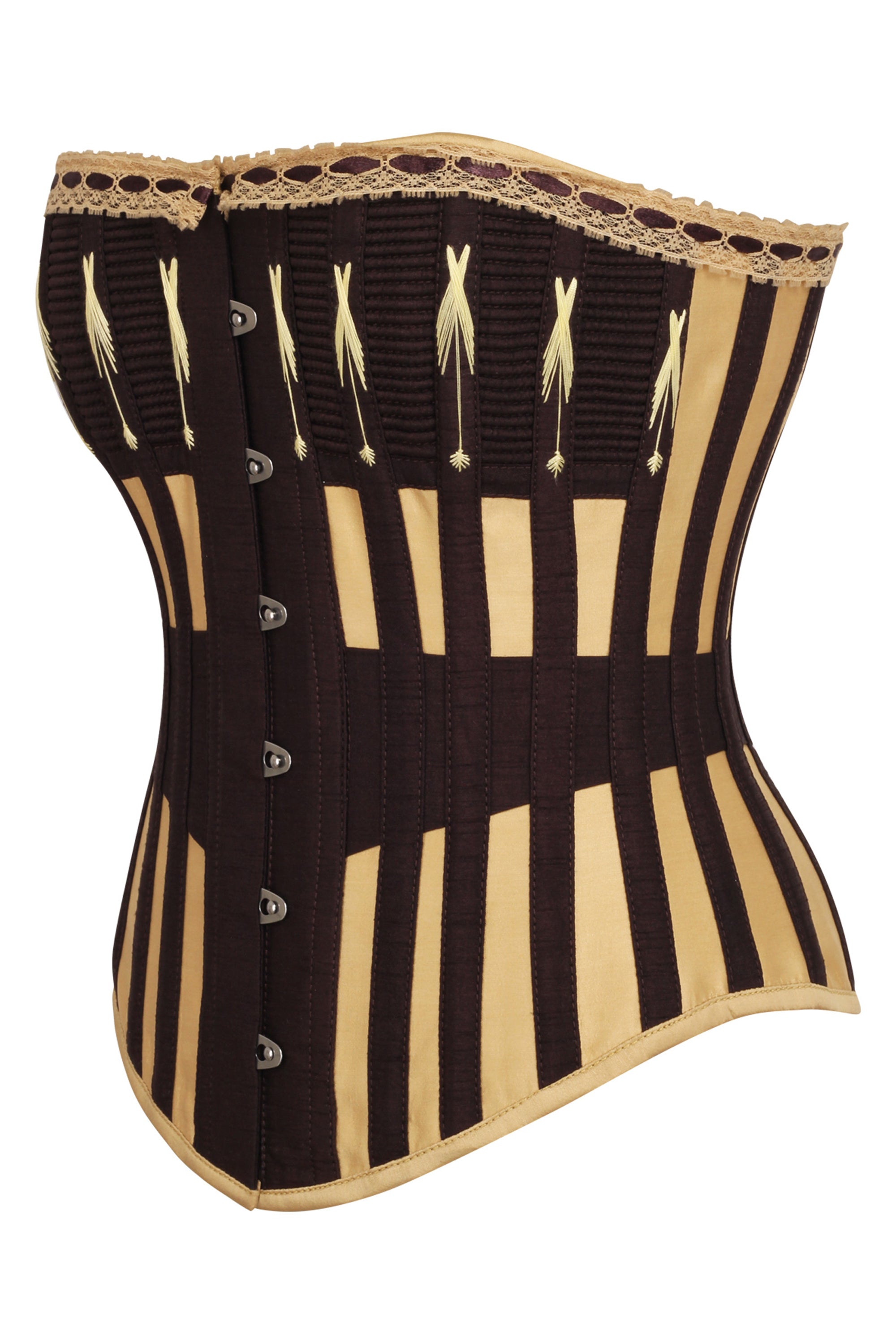 Brown corset with buy gold painting and detailing!