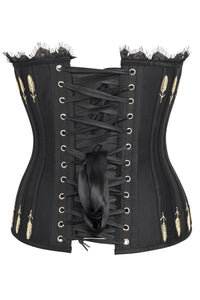 Corset Story A3506 Black Leather Look PU Underbust With Halter Strap