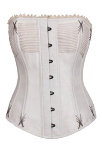 White Overbust Corset with Flossing