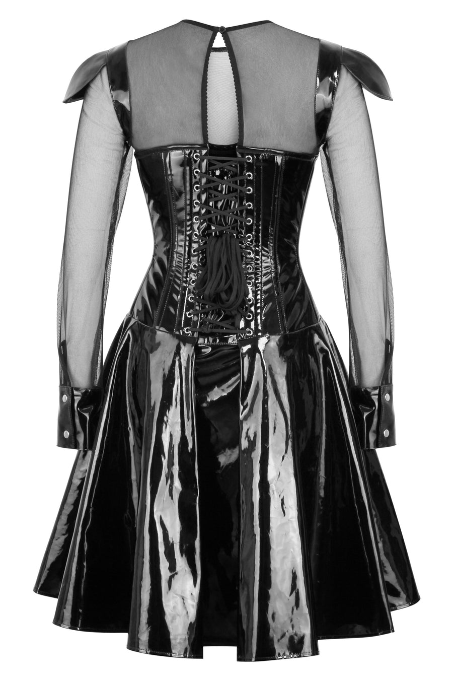 Black PVC Underbust Corset Dress