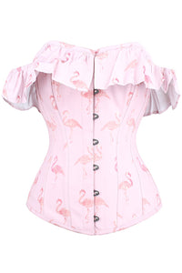 Corset Story FTS038 Pink Flamingo Corset Top with Sleeves