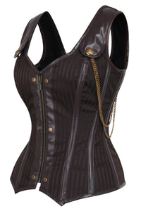 Shoulder Strap Steampunk Corset with Zip Front