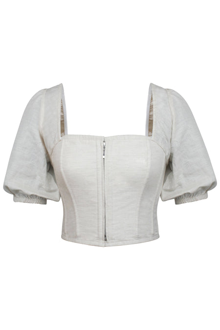 Shop at Konus Long Sleeve Shirt With Corset in White & Black - White And  Black M