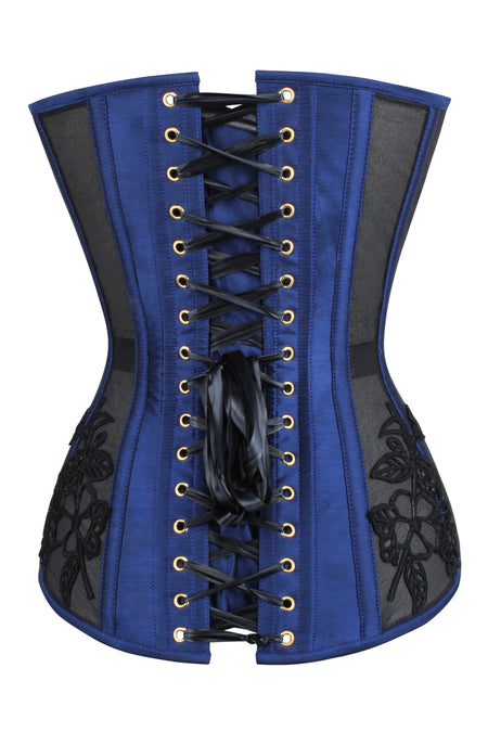 Windflower - Long-Sleeve Square Neck Bow Ruffle Mini A-Line Dress / Lace Up  Buckle Underbust Corset Top