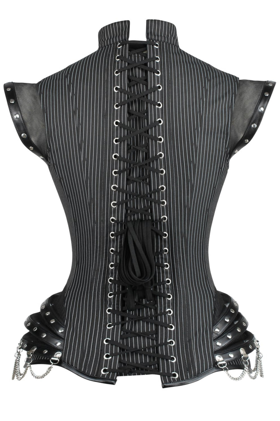 Gothic Underbust Corset Bustier Sexy Straps Striped Corset Vest