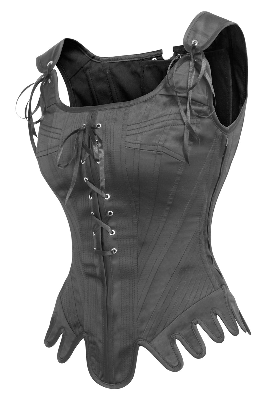 Instant Shape Black Satin Longline Overbust  Overbust corset, Corset  story, Black corset